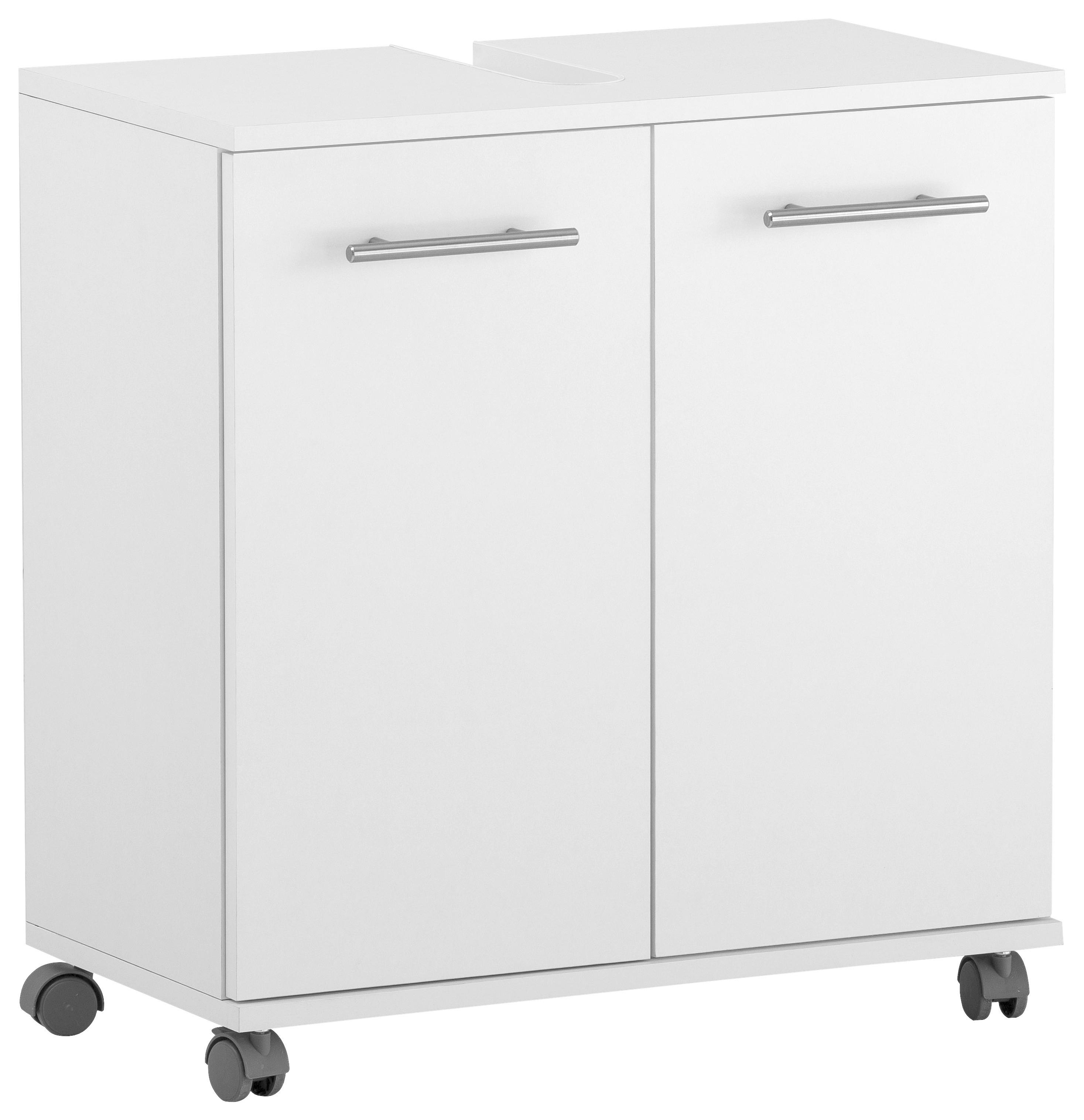 Omarica Za Pod Umivalnik Emmi, Bela - barve nerjavečega jekla/siva, Konvencionalno, kovina/umetna masa (60/63,4/32,6cm) - Stylife