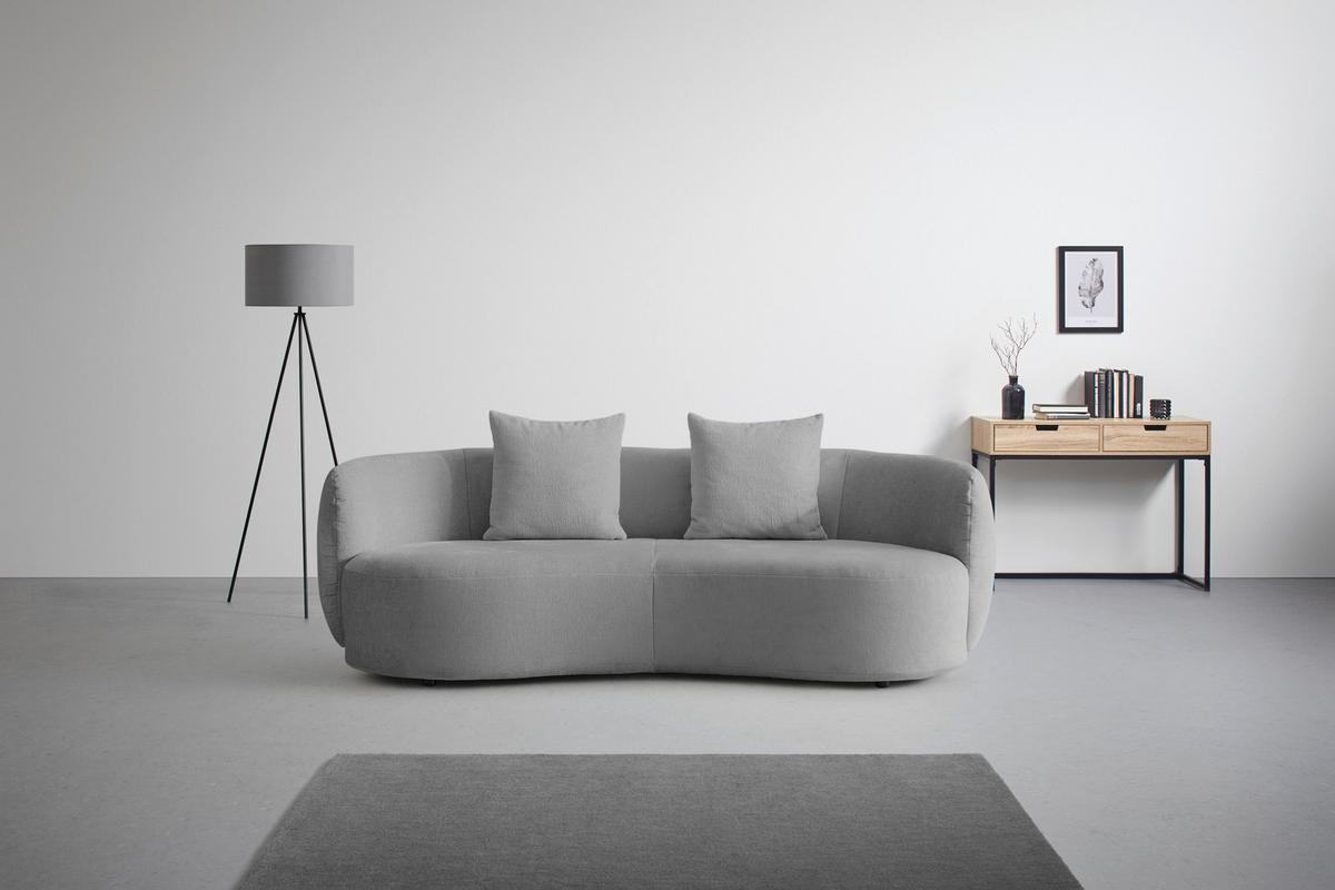 Bigofa Leonas Hellgrau - Hellgrau/Schwarz, MODERN, Kunststoff/Textil (235/72/110cm) - Premium Living