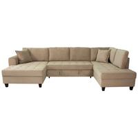Kutna Garnitura Moritz - sivo-smeđa, Trend, tekstil (155/324/178cm) - Modern Living