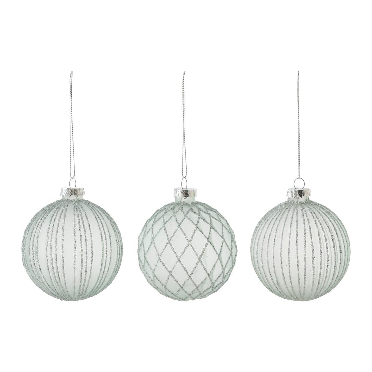 Christbaumkugel-Set Miracle Pastellblau 12-teilig - Pastellblau, Glas/Textil (8cm) - Mömax