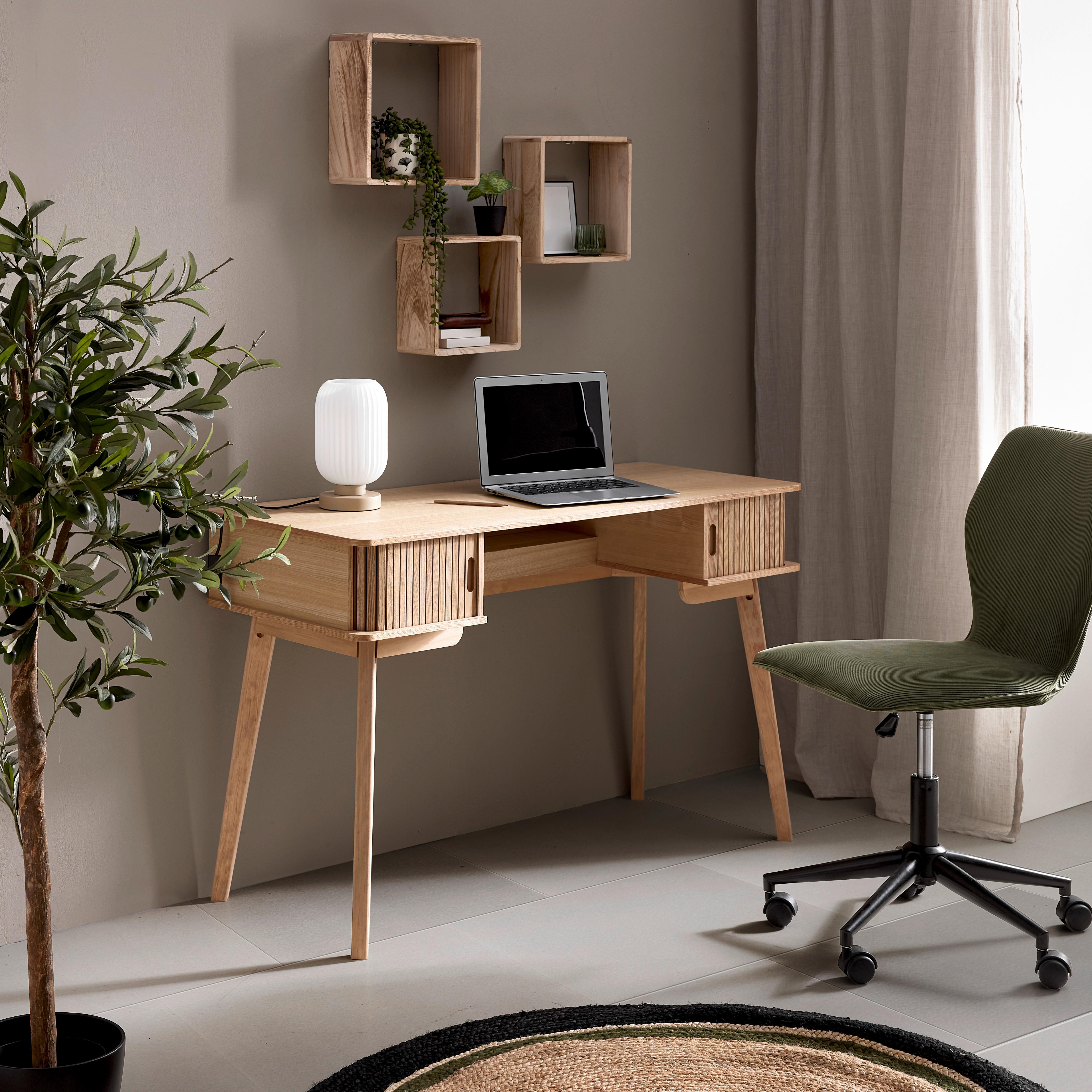 BUREAU SKANDY - couleur naturelle, MODERN, matériau en bois/bois (120/75/48cm) - Premium Living