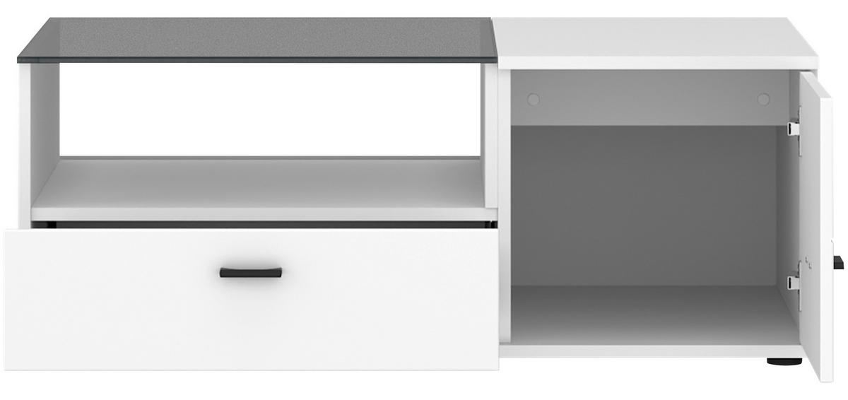 Măsuță de cafea RION - alb, Modern, plastic/sticlă (100/39/67cm) - Modern Living