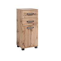 Unterschrank Milan Eiche - Eichefarben/Schwarz, KONVENTIONELL, Holzwerkstoff/Metall (40,3/94,8/32cm) - MID.YOU