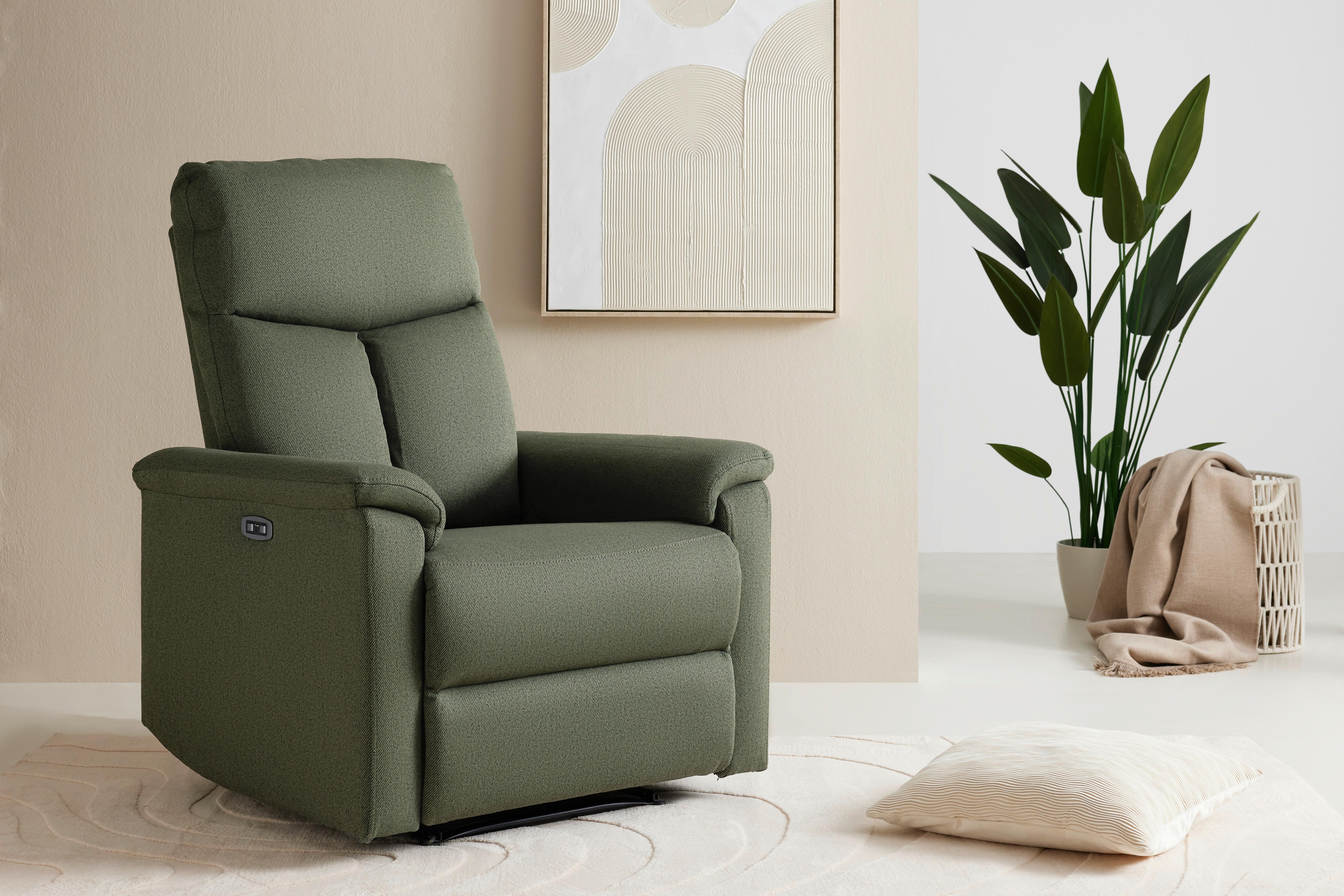 RELAXFÅTÖLJ LEWIS - grön/svart, Modern, metall/trä (81/108/94cm) - Mömax