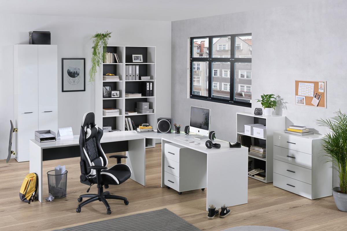 REGAŁ AVANTI - antracytowy/biały, Basics, materiał drewnopochodny/tworzywo sztuczne (75/103,8/40cm) - MID.YOU