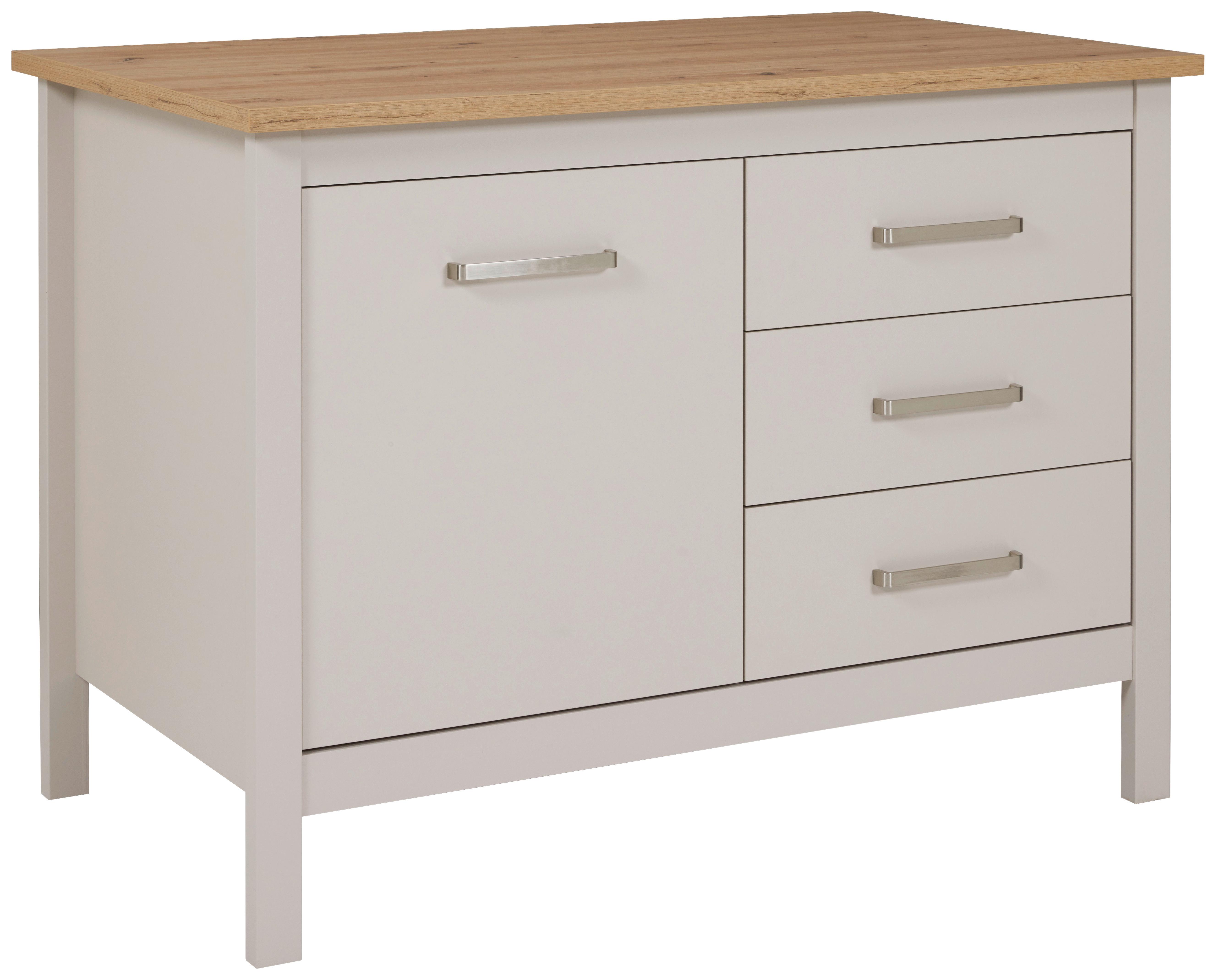 Kuhinjski Otok Sardegna - kašmir/srebrne boje, Romantično / ladanjski, drvni materijal/metal (124/91/75cm)