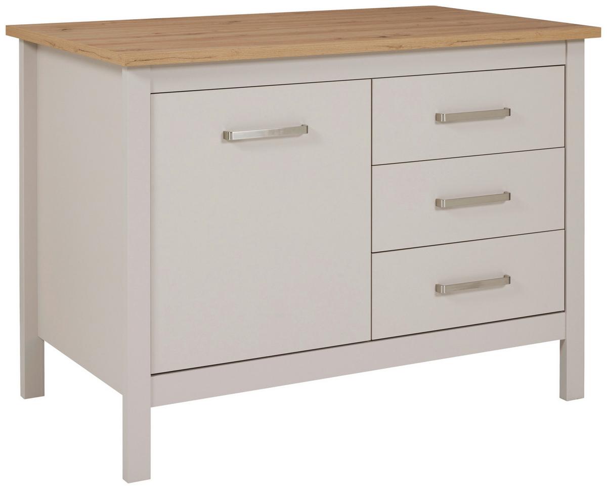 Kuhinjski Otok Sardegna - kašmir/srebrne boje, Romantično / ladanjski, drvni materijal/metal (124/91/75cm)