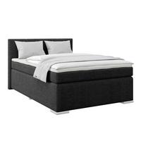 Boxspring Krevet Mira - crna, Konvencionalno, metal/tekstil (140/200cm) - Best Price