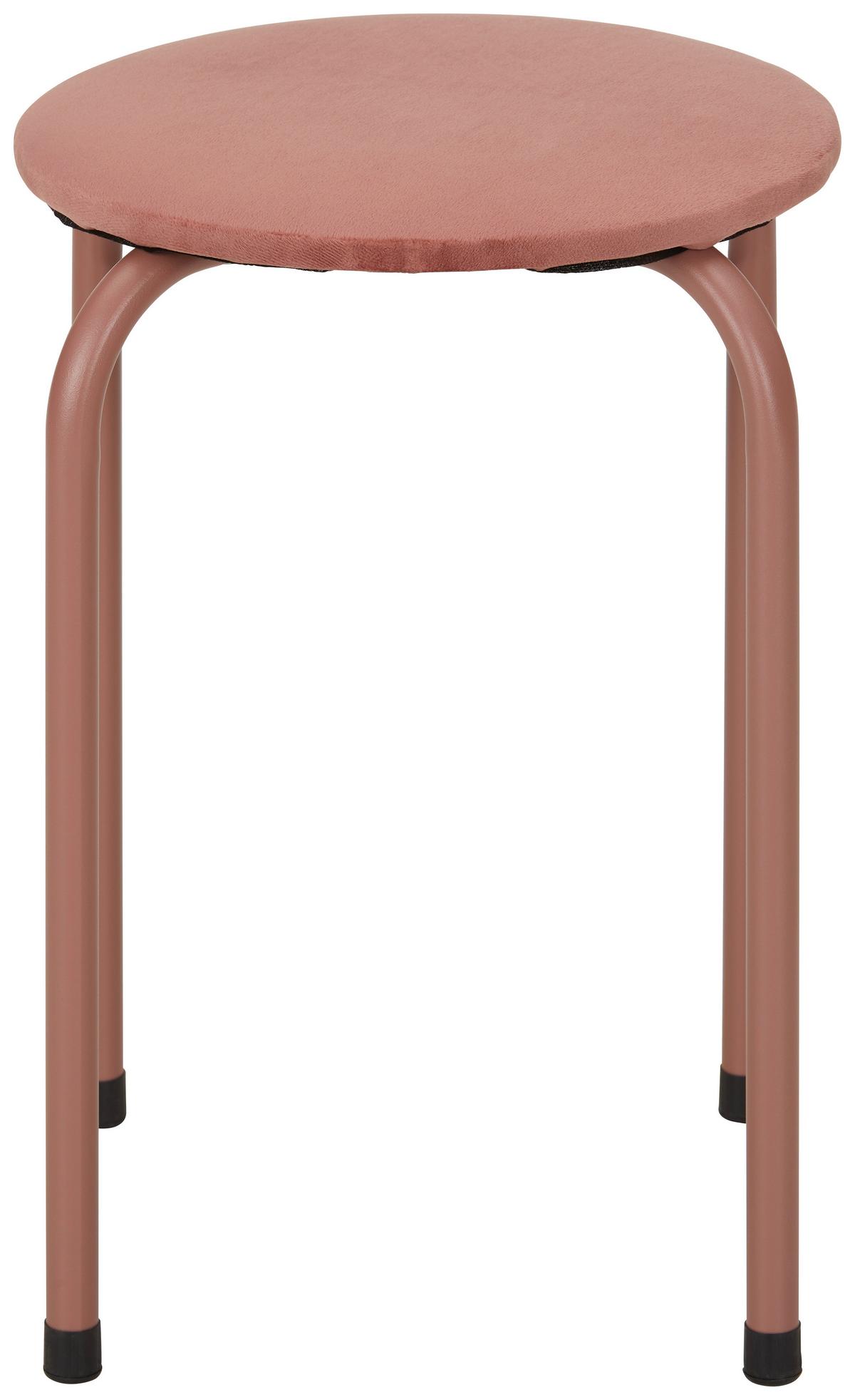 Stapelhocker in Rosa - Rosa, KONVENTIONELL, Textil/Metall (30/45/30cm) - Mömax