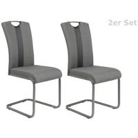 SCHWINGSTUHL-SET AMBER 2 S - Anthrazit/Grau, MODERN, Textil/Metall (43/98/56cm) - MID.YOU