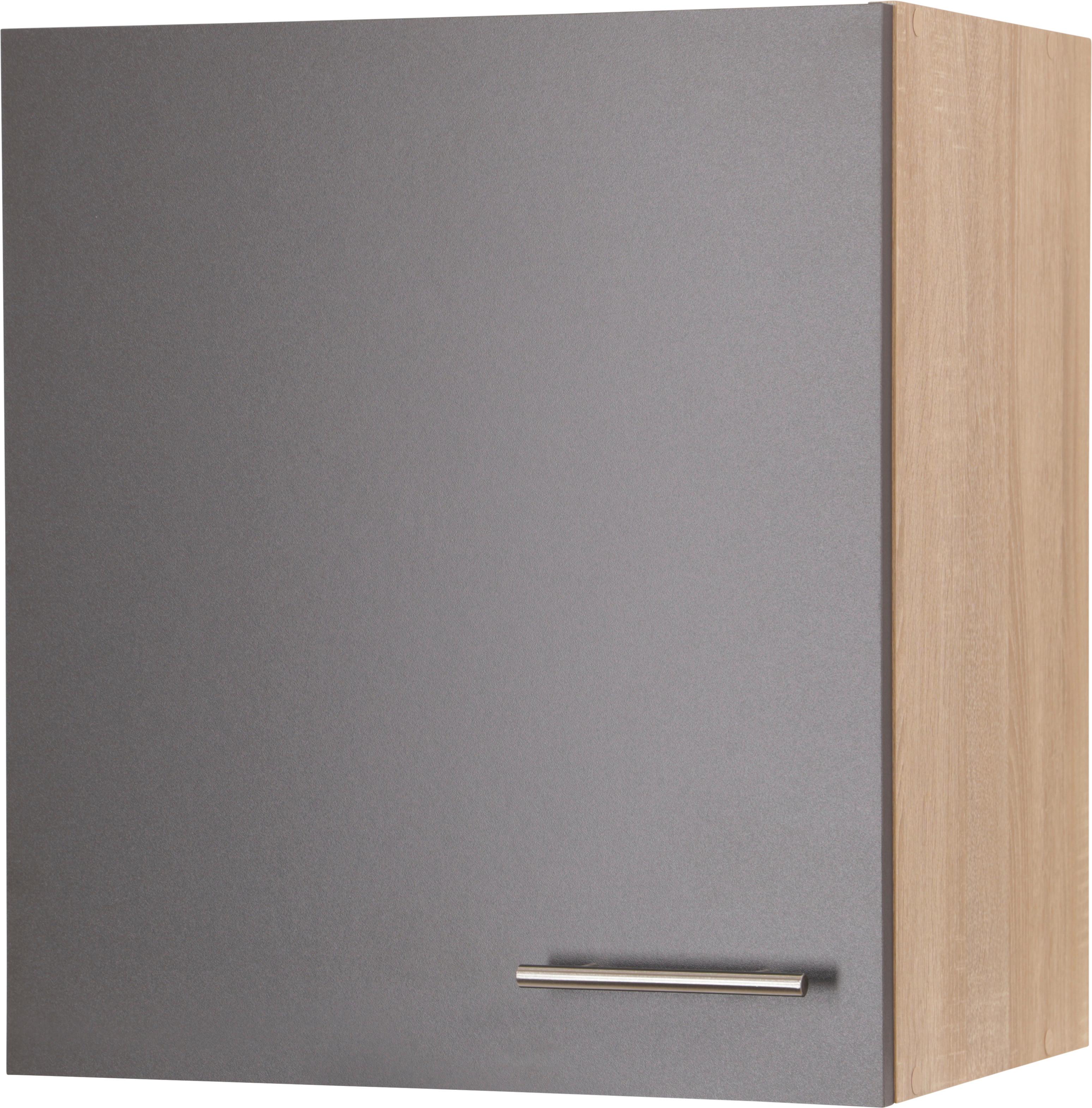 Kuhinjska Zgornja Omarica Merle, Barva Hrasta, Siva - srebrne barve/siva, Basics, kovina/leseni material (50/56,1/34,6cm) - Respekta