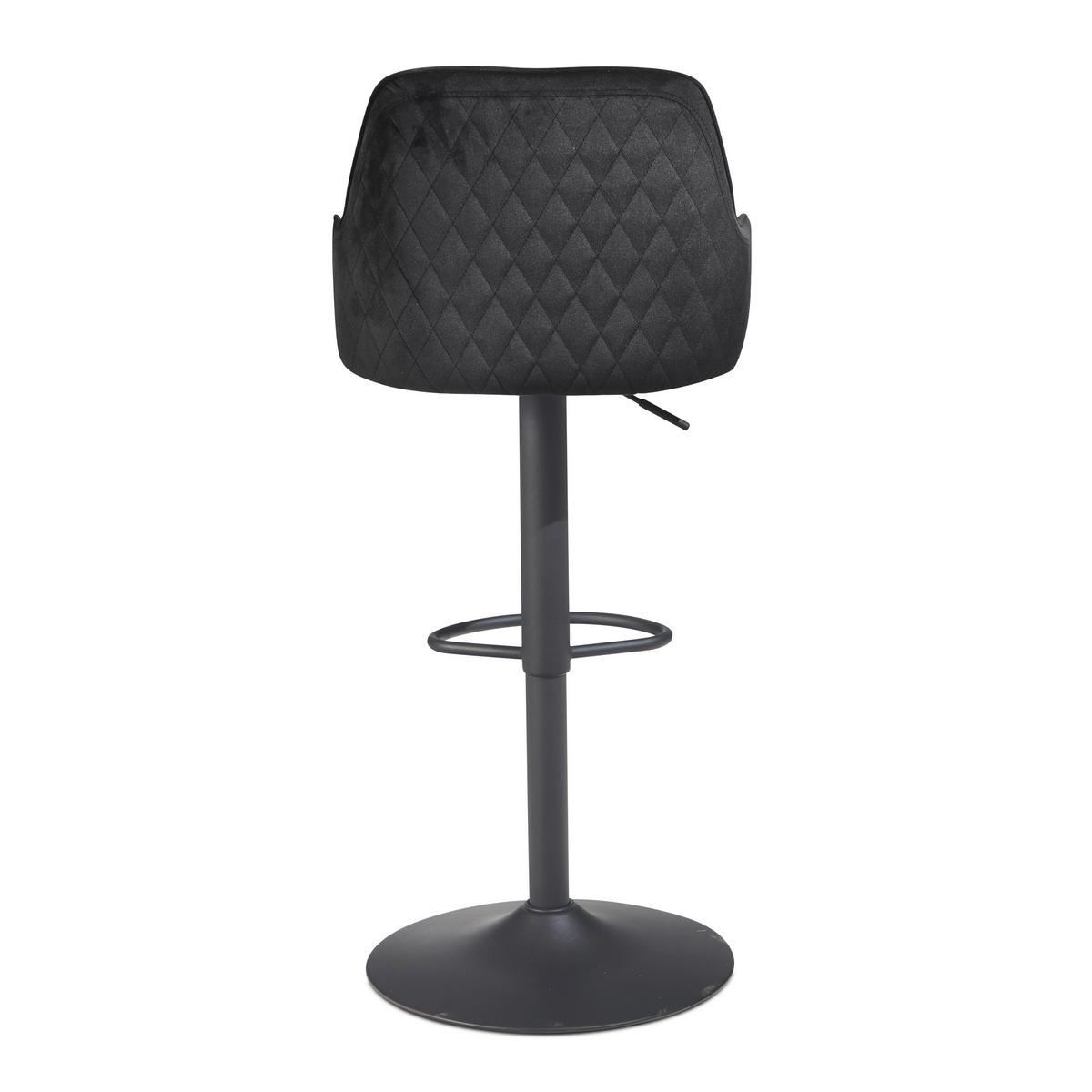 TABOURET DE BAR WL7.007 - Schwarz, Design, Textil/Metall (45/106/45cm) - MID.YOU