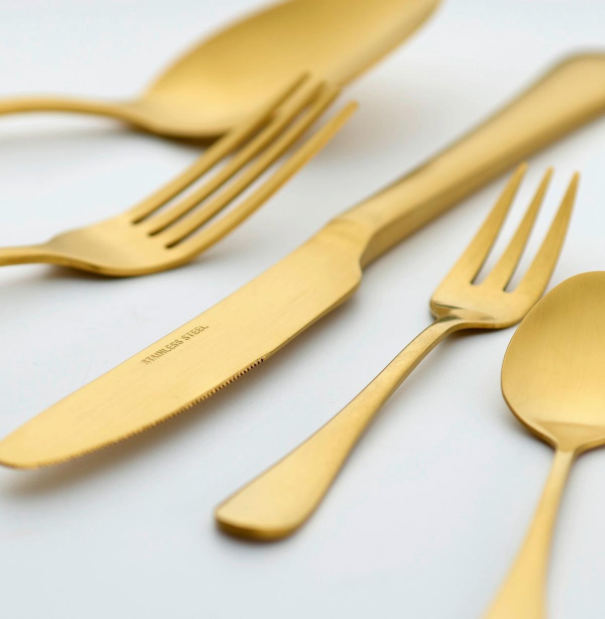 Besteckset Cleto in Goldfarben, 30-teilig - Goldfarben, Basics, Metall - Echtwerk