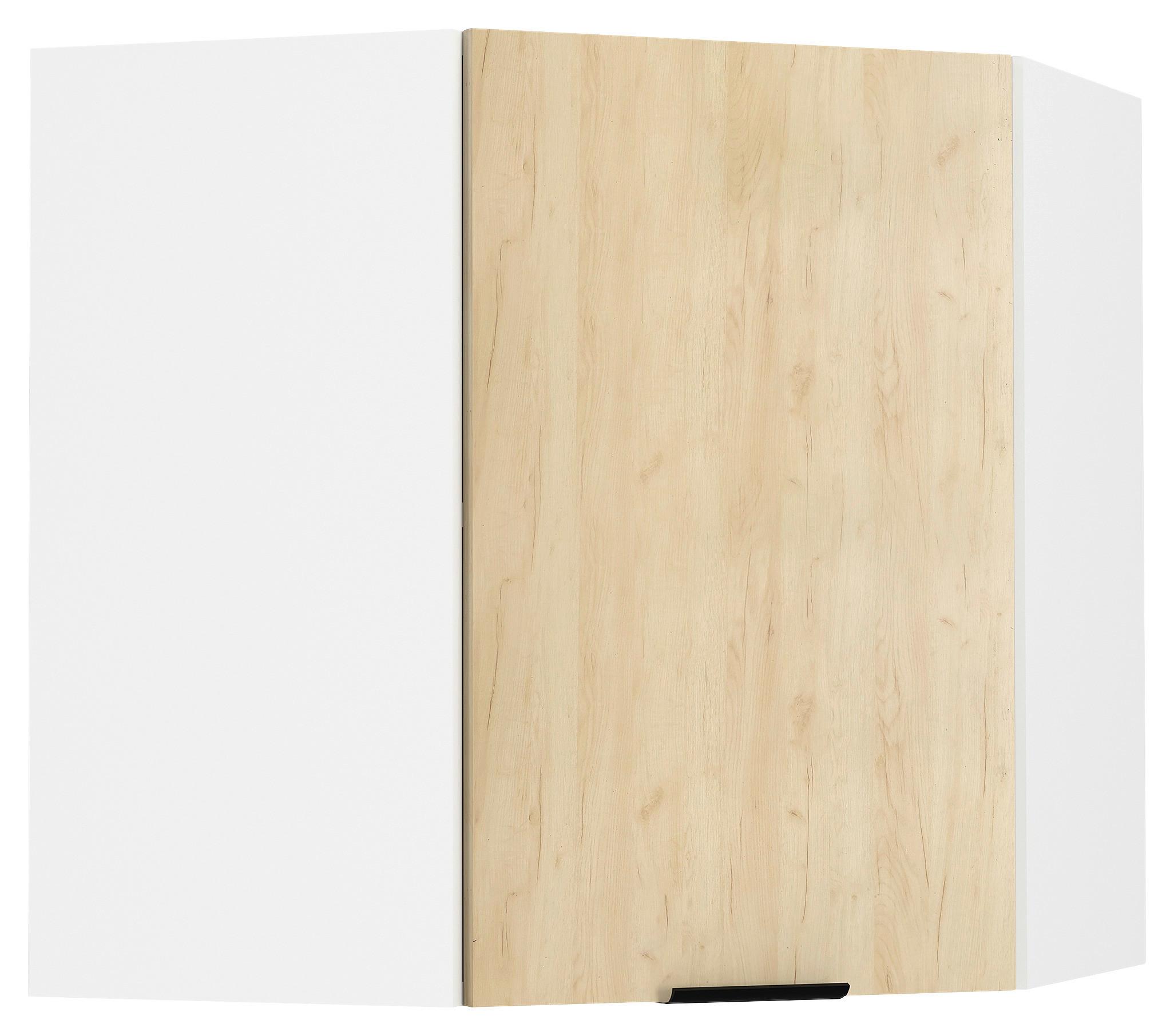 ECKOBERSCHRANK FASOLA - Honigeiche/Weiss, Trend, Holzwerkstoff/Kunststoff (57/60/57cm) - MID.YOU