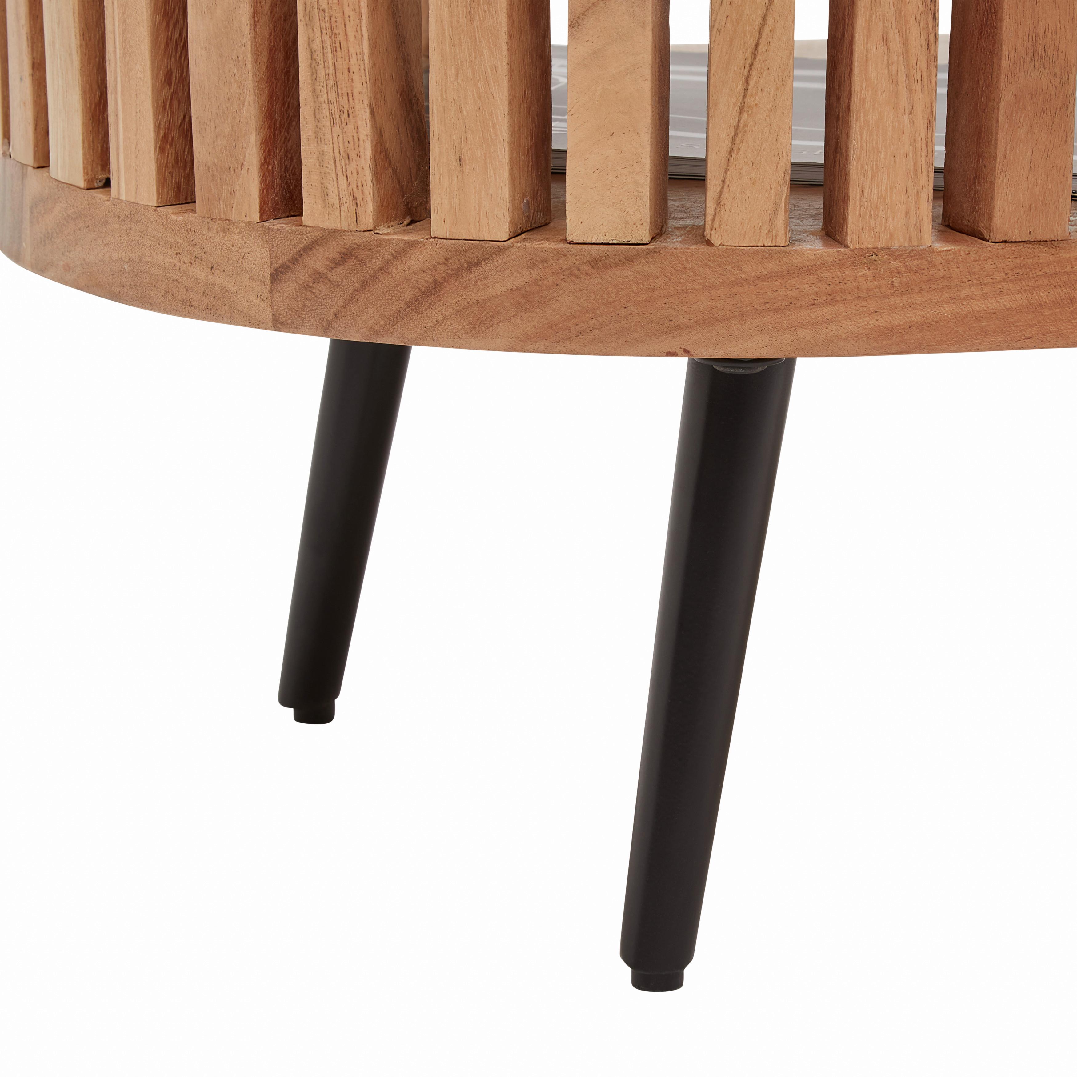 SOFFBORD MADDI - svart/naturfärgad, Lifestyle, metall/trä (80/40/40cm) - Mömax