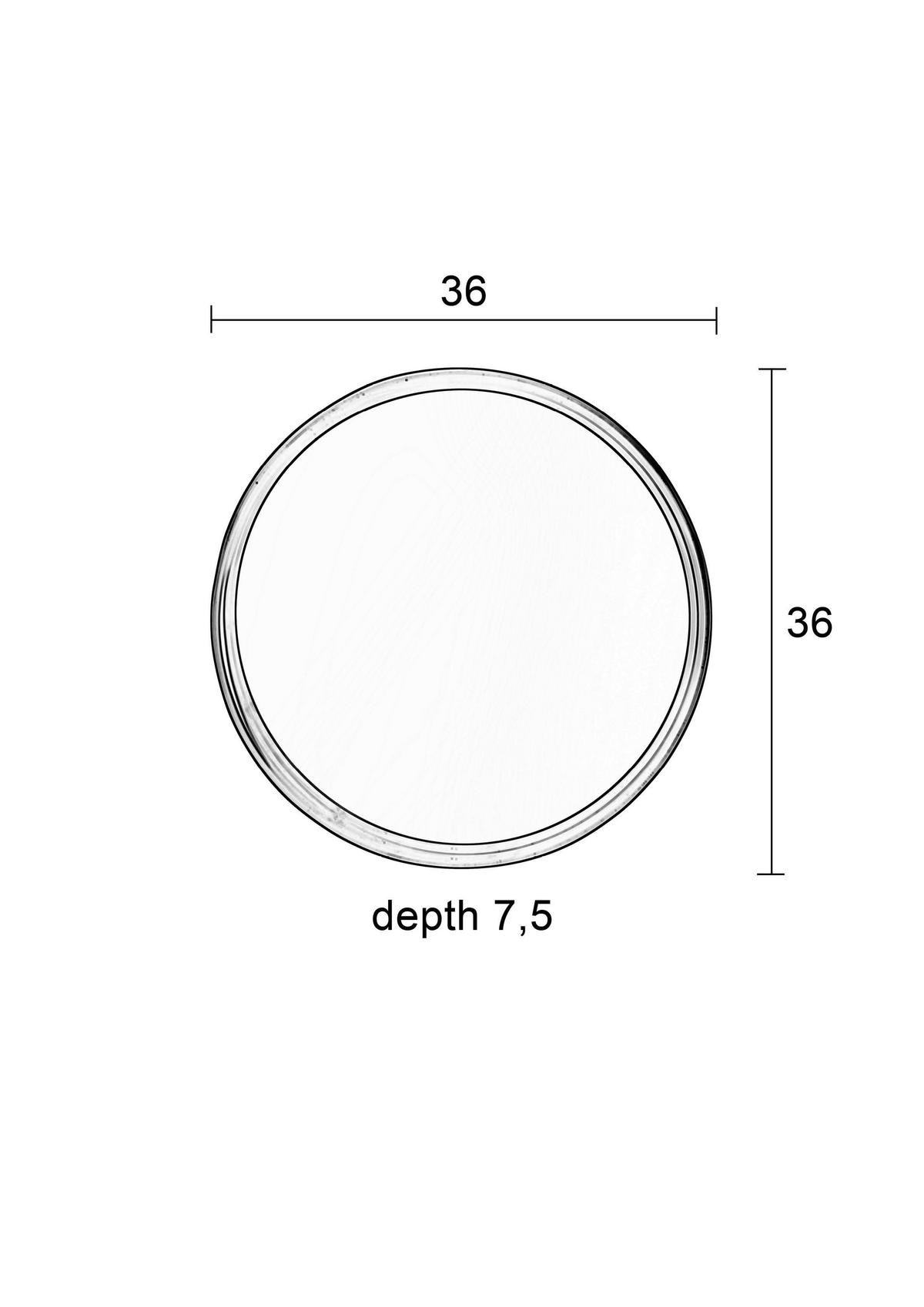 LUSTRO ŚCIENNE 8100011 - czarny, Trend, metal/szkło (36/36/7,5cm) - Zuiver