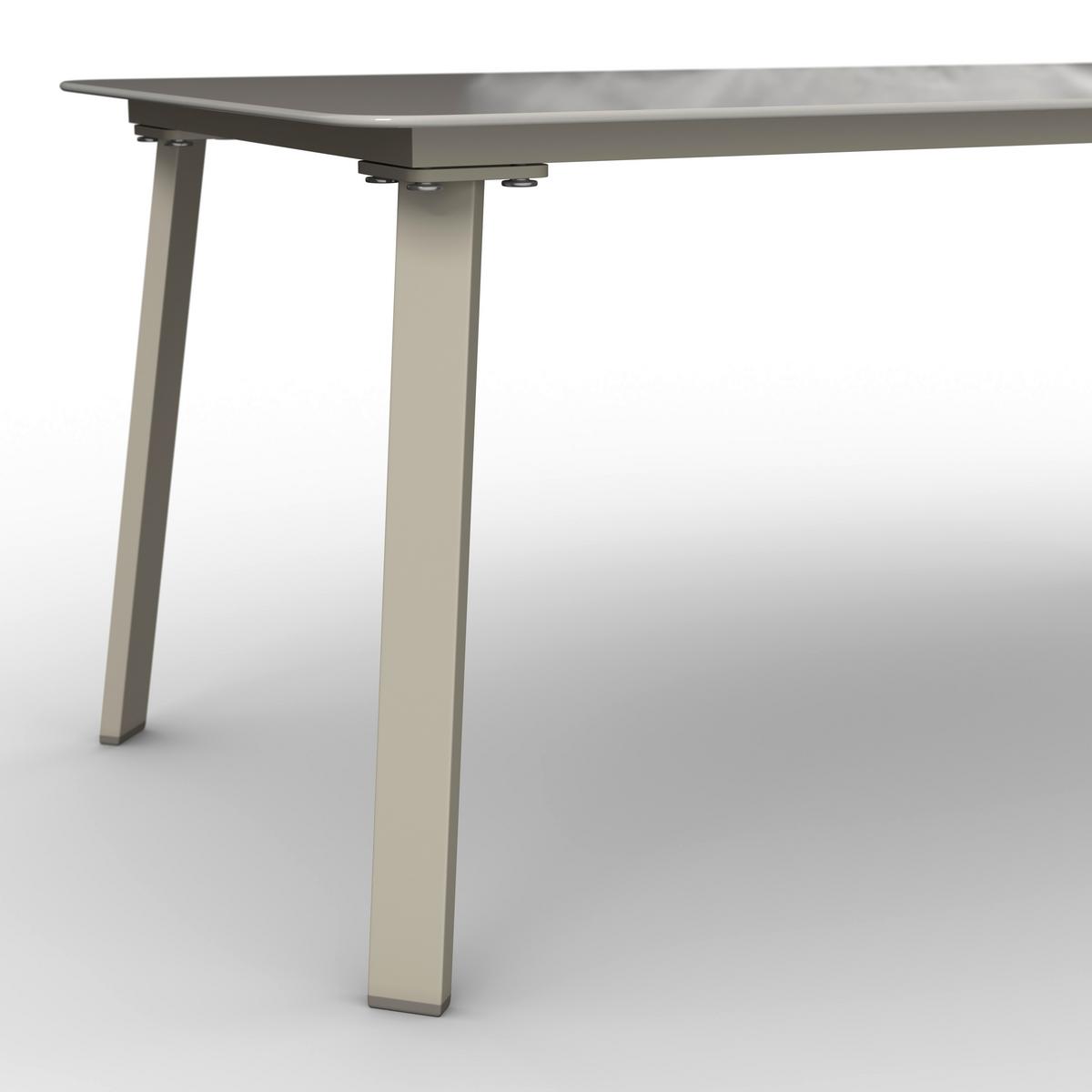 Gartenset Bianco Beige/Teakfarben 4-teilig - Beige/Teakfarben, Basics, Glas/Kunststoff (71/118/77cm) - Mömax