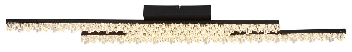 Led Stropna Svjetiljka Hilton - prozirno/crna, Design, metal/plastika (102/12,5/8,5cm) - Globo
