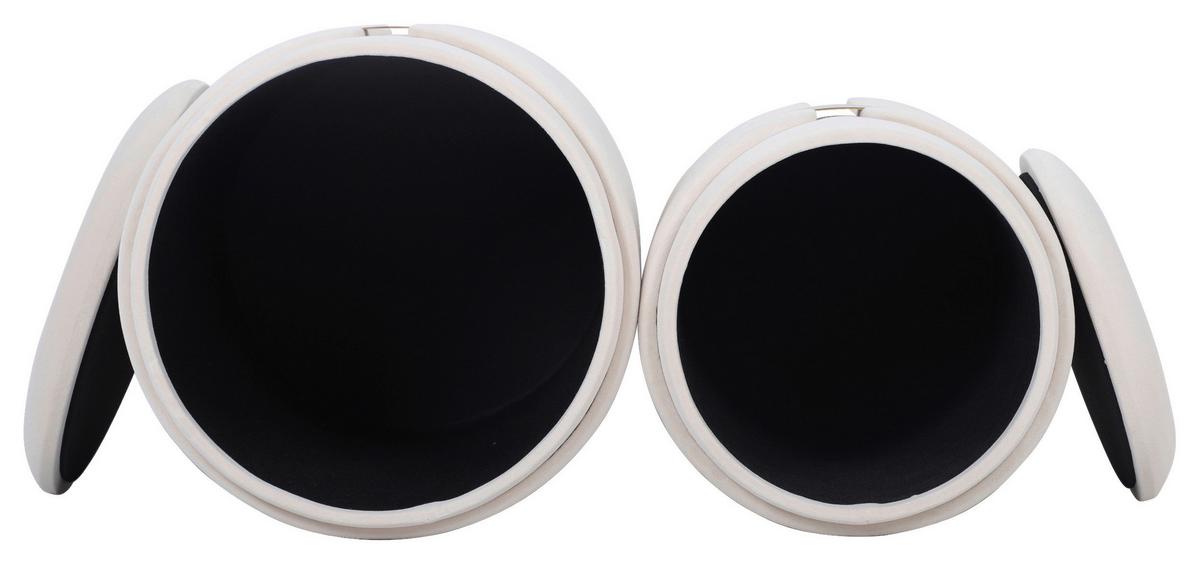 HOCKERSET FORCET 125 - Beige, Design, Textil (30,5+37cm) - Kayoom