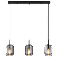 Viseča Svetilka 15559-3h - črna, Design, kovina/steklo (77/13/120cm) - Globo