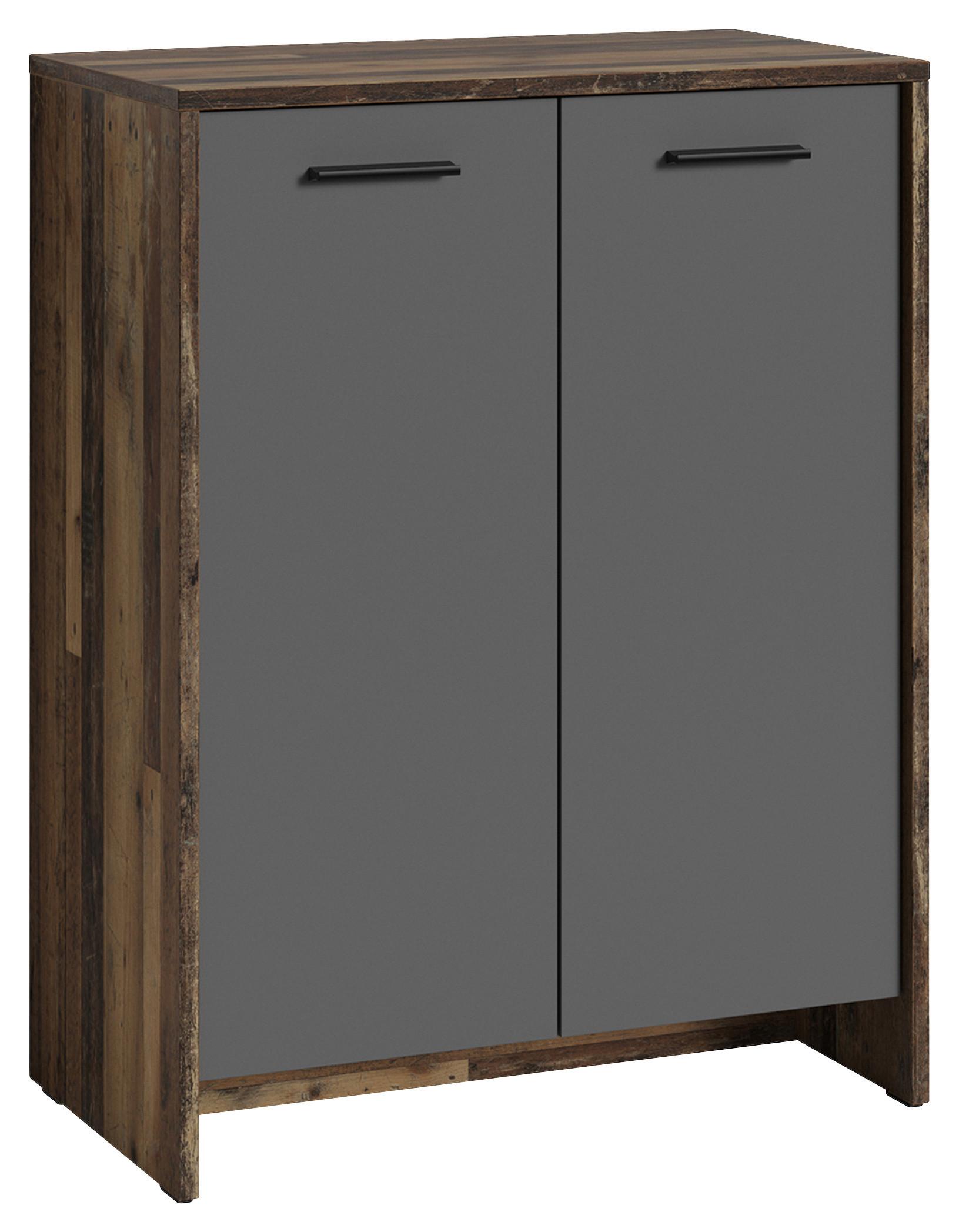 Schuhschrank Ben ca.63x 83x35cm Anthrazit/Alteiche - Alteiche/Anthrazit, MODERN, Holzwerkstoff/Kunststoff (63/83/35cm) - MID.YOU