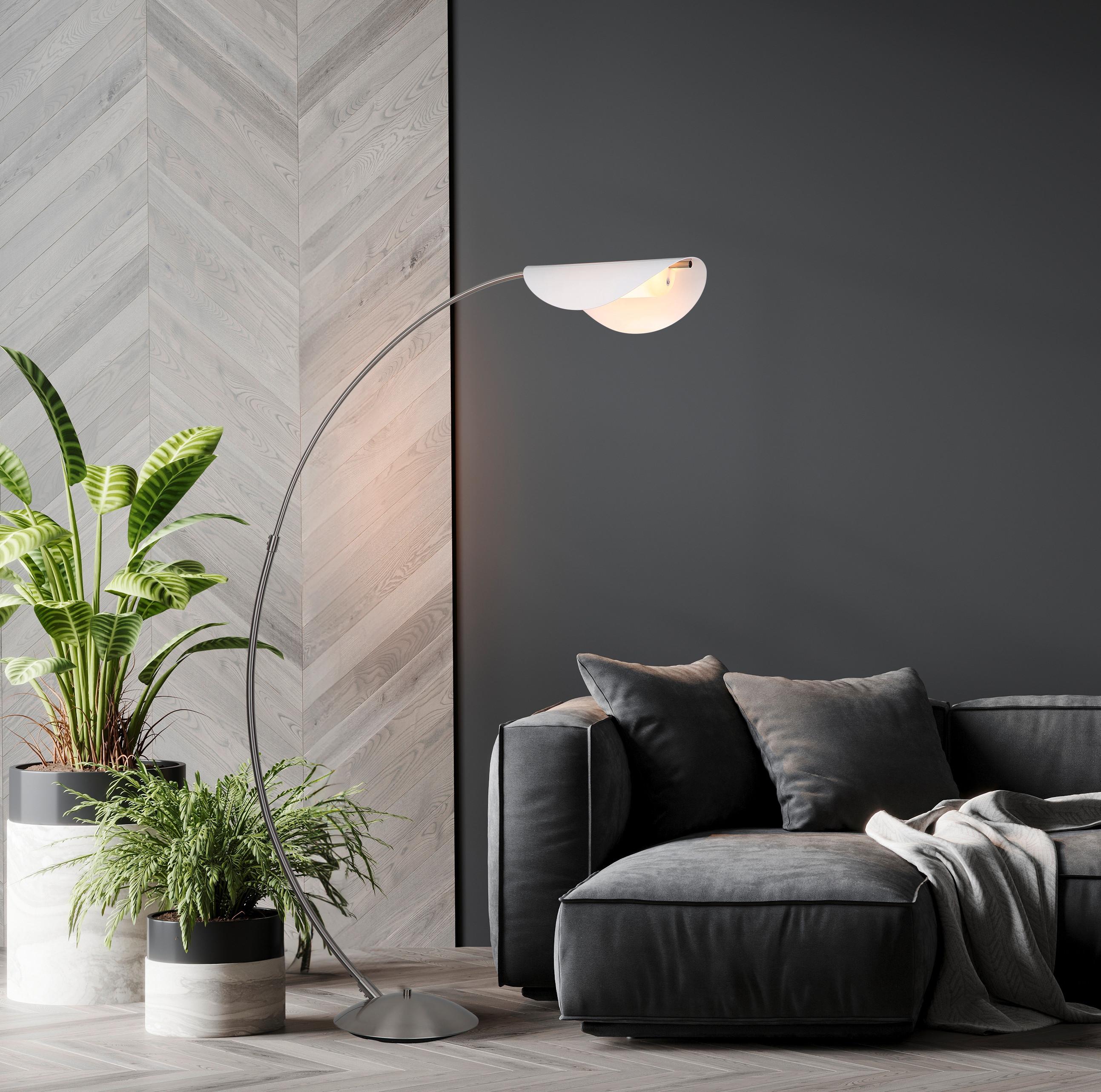 LED-STEHLEUCHTE 58032N ROBLES - Weiss/Schwarz, Design, Kunststoff/Metall (124/35/182cm) - Globo