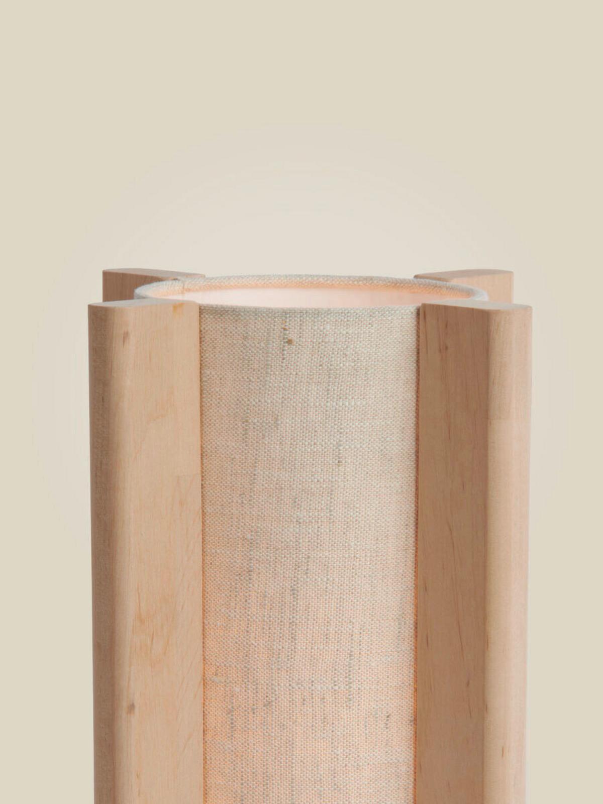 Namizna Svetilka Corsica, Bež - bežrjava/barve jelše, Trend, tekstil/les (17.5/30cm) - Good & Mojo