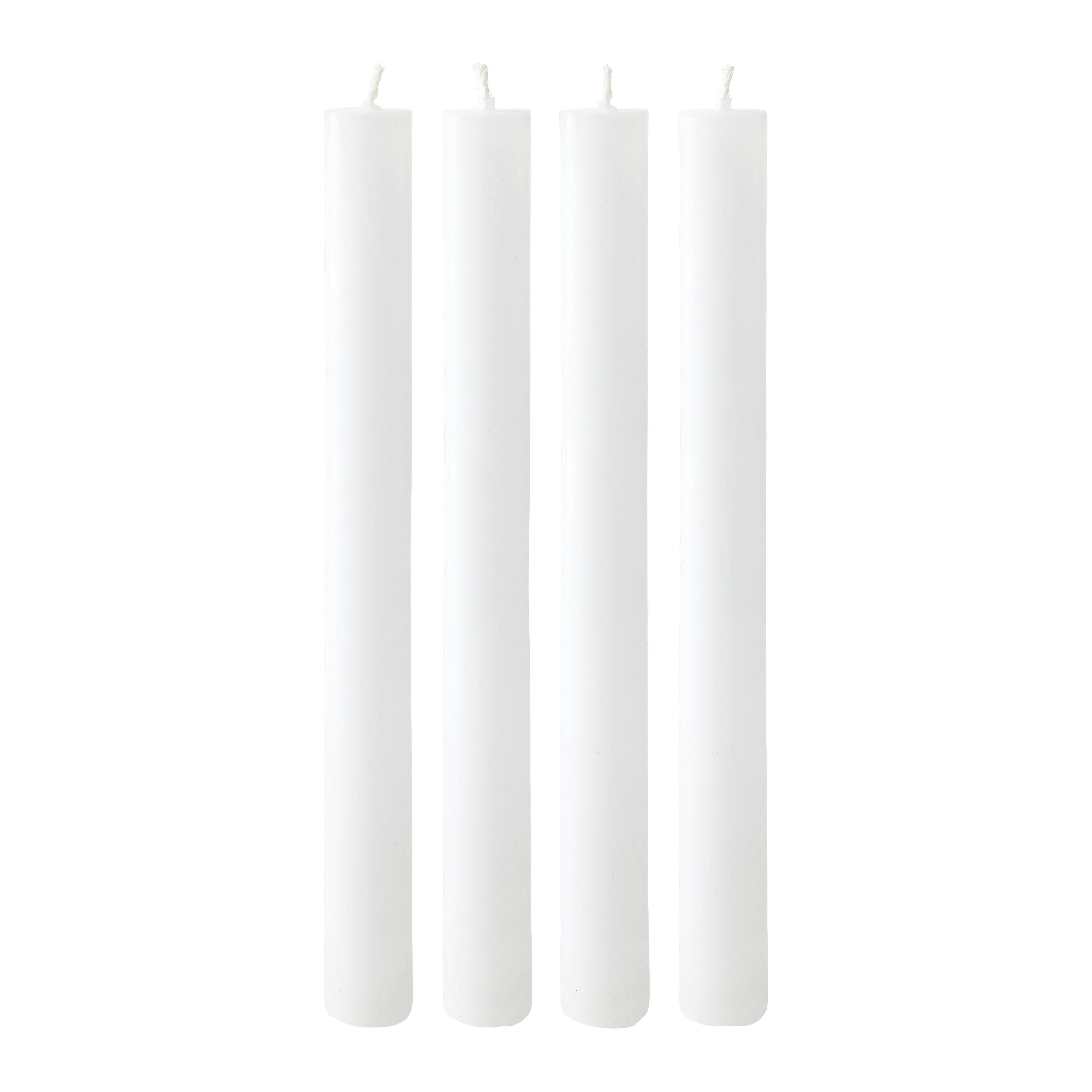 Namizna Sveča Melia I - bela, Basics, parafin (2/20cm) - Modern Living