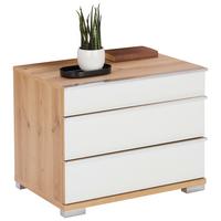 ZESTAW SZAFEK NOCNYCH LOFT - biały/kolor chromowy, Konventionell, materiał drewnopochodny/tworzywo sztuczne (60/48/42cm) - Venda