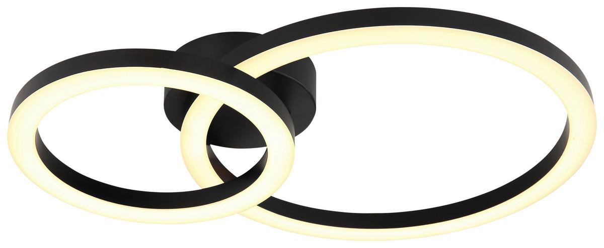LED-Deckenleuchte Rundi in Schwarz/Weiß max. 15 Watt - Schwarz/Weiß, MODERN, Kunststoff/Metall (42/30/7,5cm) - Mömax
