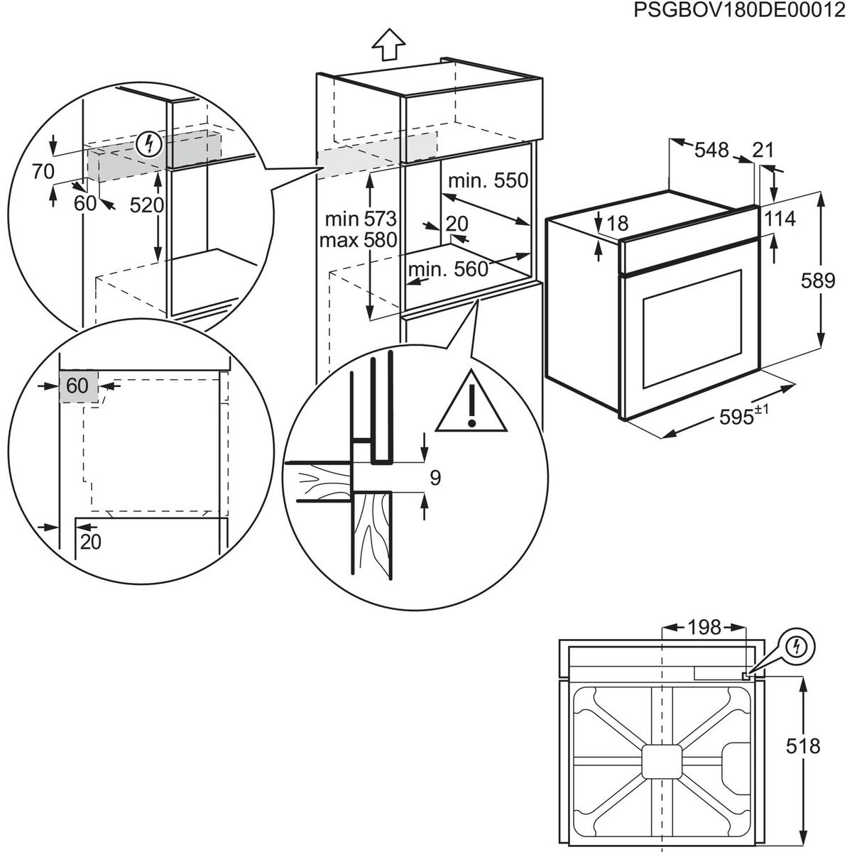 Backofen NBR7P621SB Schwarz - Schwarz, Metall (59,6/58,9/56,9cm) - AEG