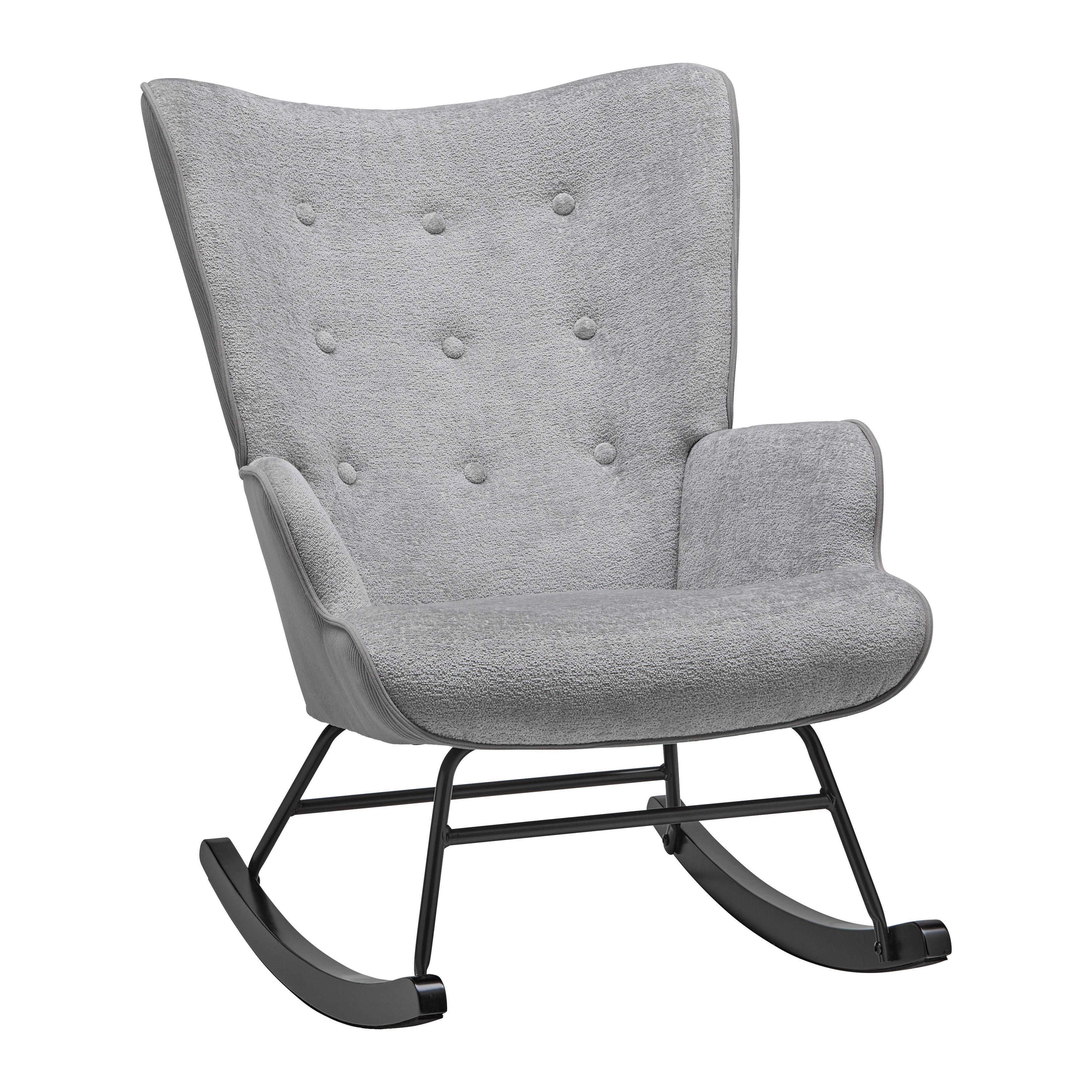 GUNGFÅTÖLJ ROCK - grå/svart, Modern, metall/trä (66/90/77cm) - Mömax
