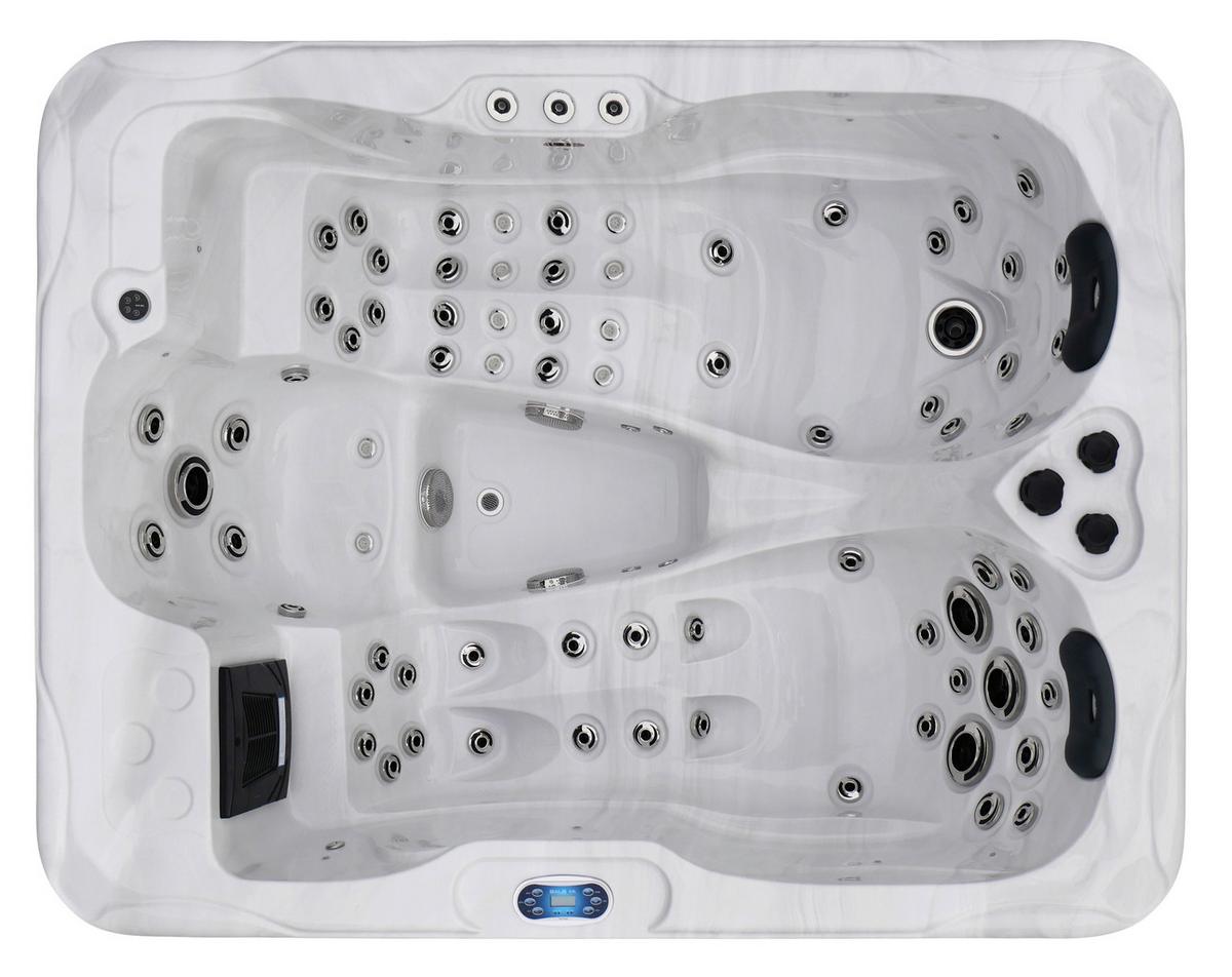 Whirlpool Capri Grauweiß ca. 210x160x90cm - Grauweiß, KONVENTIONELL, Kunststoff (210/160/90cm) - Sanotechnik