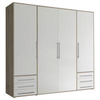 Omara S Klasičnimi Vrati Lyss, Bela, Hrast, 206 Cm - srebrne barve/bela, Moderno, umetna masa/leseni material (206/194/58cm) - Livetastic
