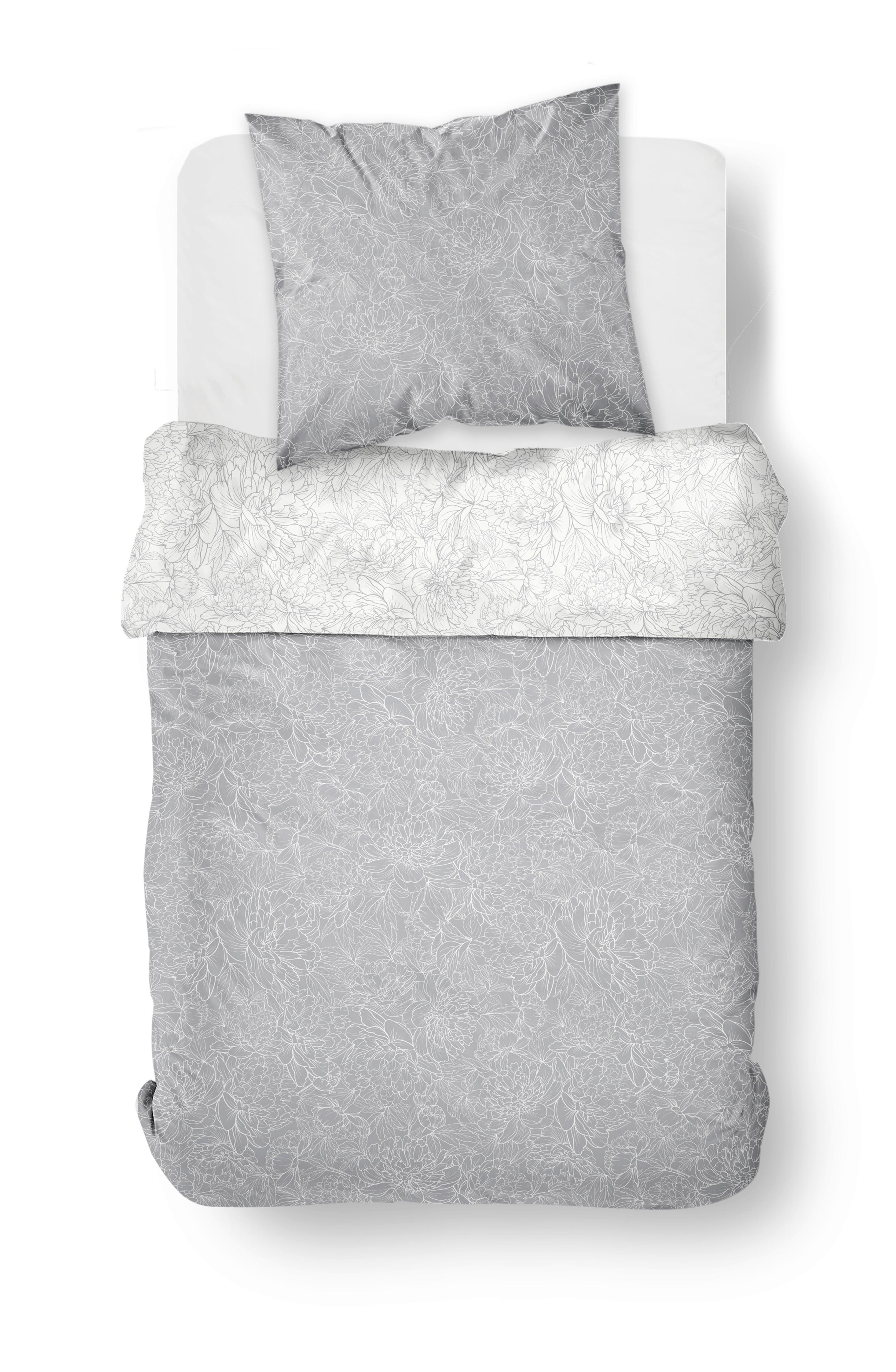 Posteljina Emily 140x200/60x80cm - siva, tekstil (140/200cm)