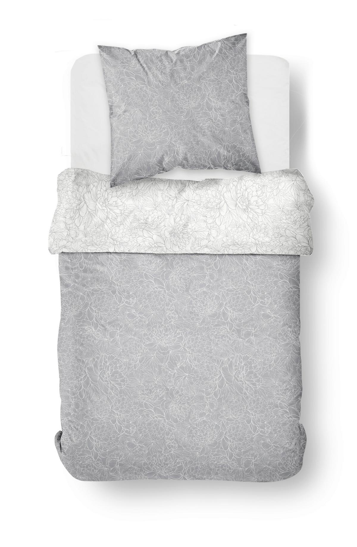 Posteljina Emily 140x200/60x80cm - siva, tekstil (140/200cm)