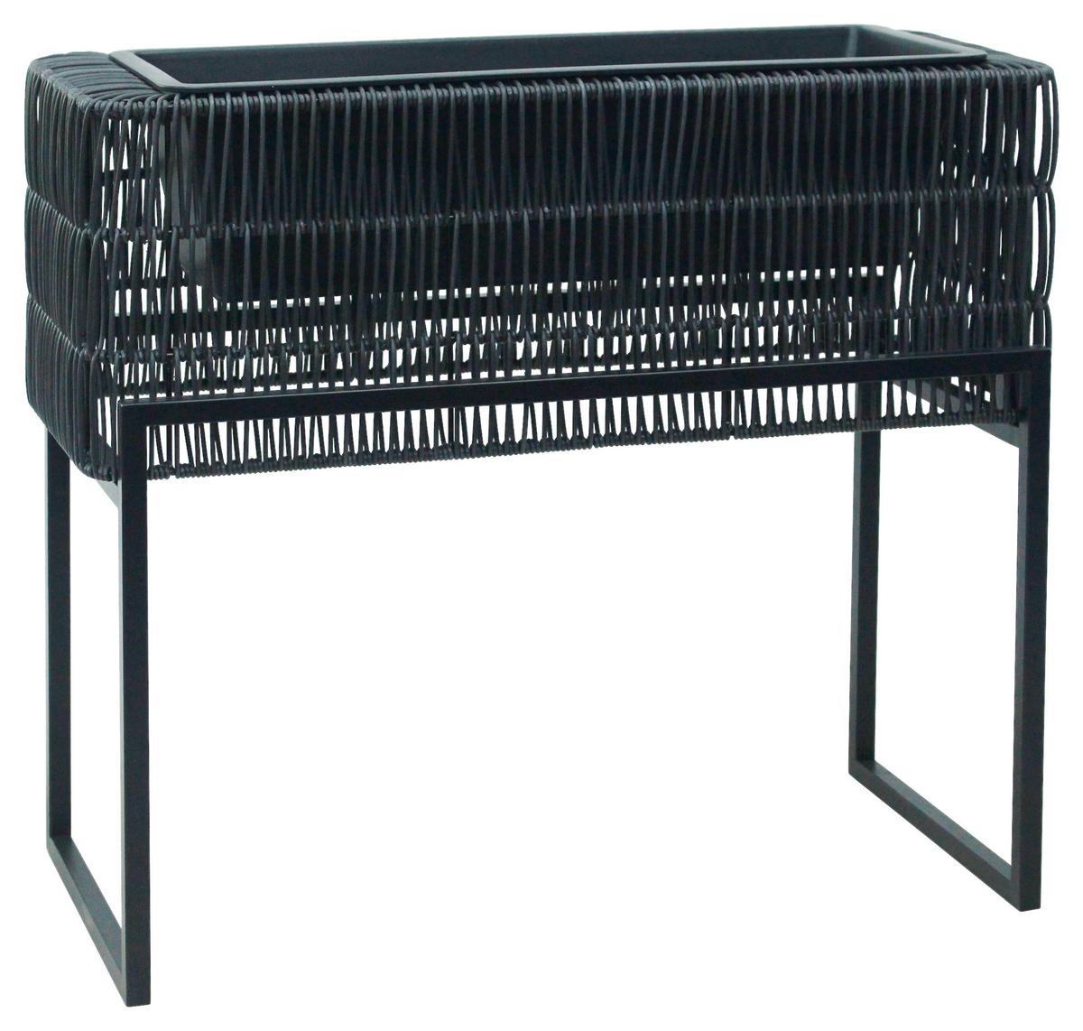 Übertopf-Set Fauna Schwarz, 2er Set - Schwarz, Kunststoff/Metall - Mömax