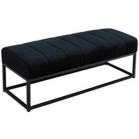 Sitzbank Schwarz Samt - Schwarz, Design, Textil/Metall (108/40/40cm) - MID.YOU
