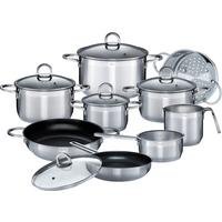 Set Posod Alara, 8-Delni - barve nerjavečega jekla/prozorno, Basics, kovina/steklo - GSW