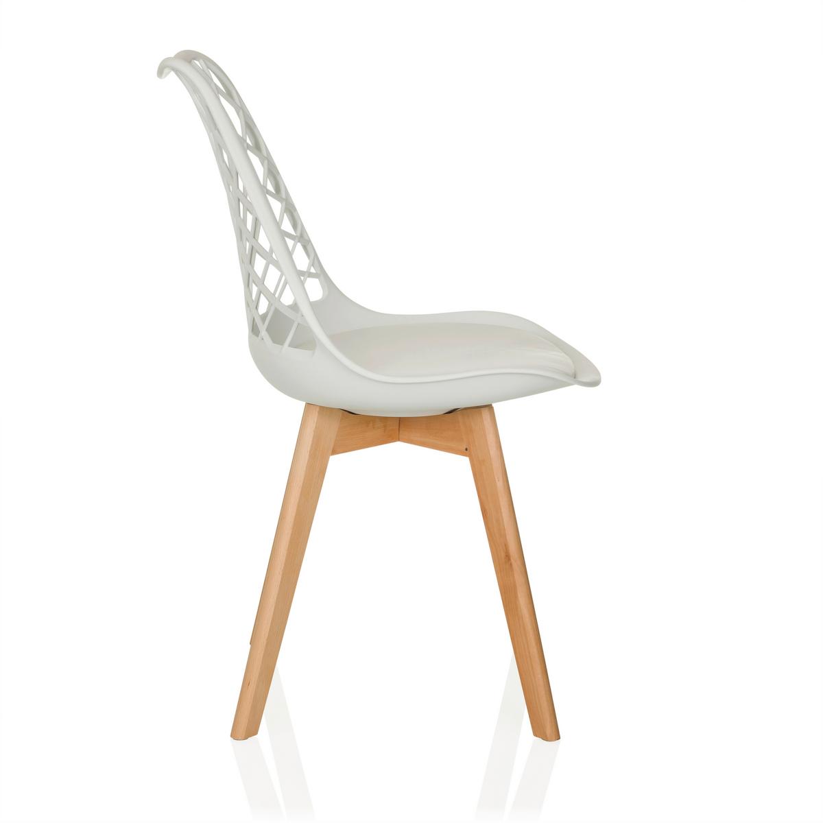 Konferenčni Stol Scandi Hol, Bela - bela/barve bukve, Moderno, umetna masa/les (49/81/53cm) - MID.YOU