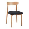 Stuhl Noah Schwarz/Natur Webstoff/Echtholz Gepolstert - Schwarz/Naturfarben, MODERN, Holz/Textil (47/78/51cm) - Bessagi Home