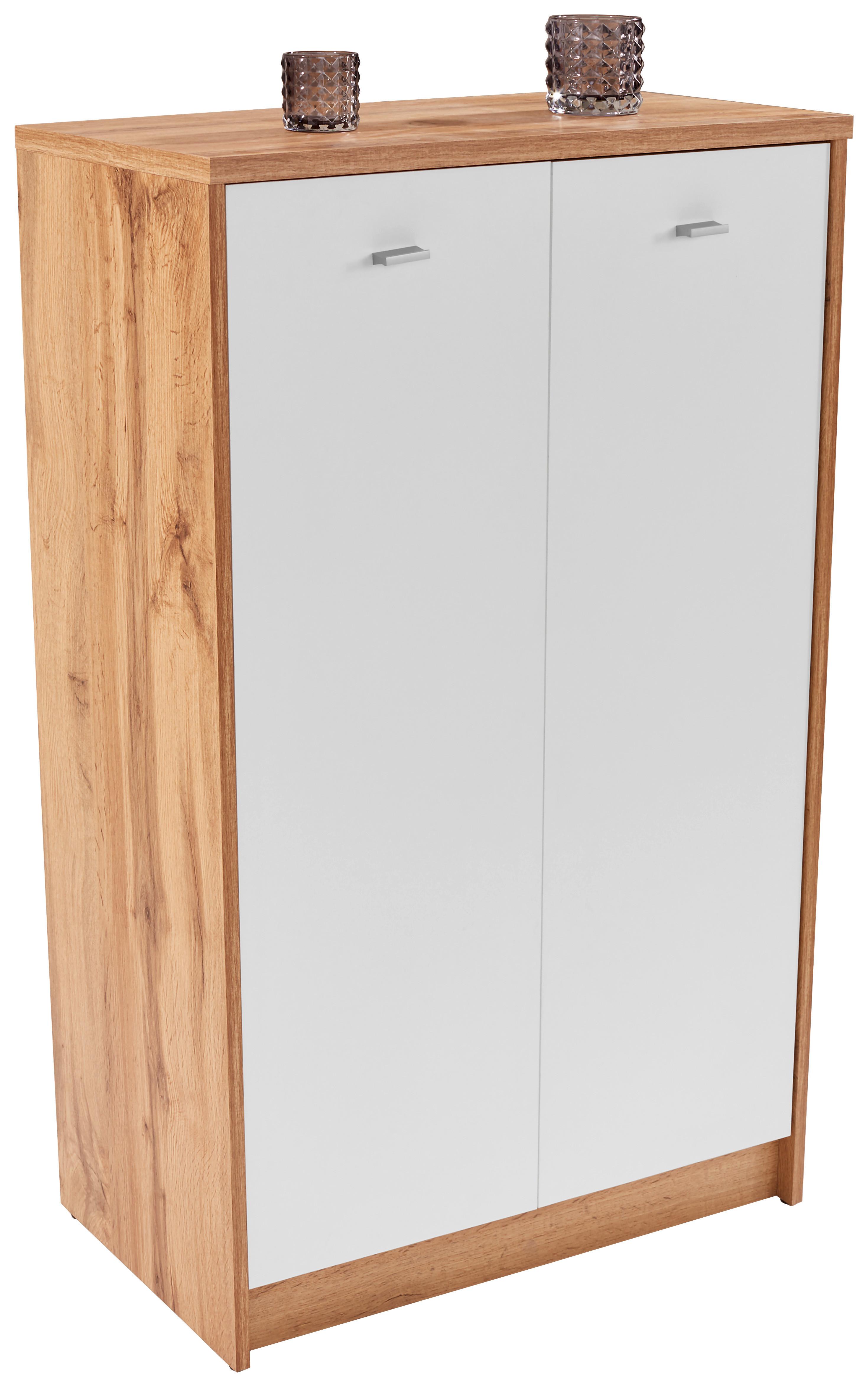 Comodă 4 You New - alb/culoare lemn stejar, Modern, material pe bază de lemn (74/111,4/34,6cm) - Modern Living