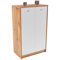 Komód 2 Ajtó Tölgy-fehér Szín 4-You - krómszínű/tölgyfa színű, Modern, műanyag/faalapú anyag (74/111,4/34,6cm)