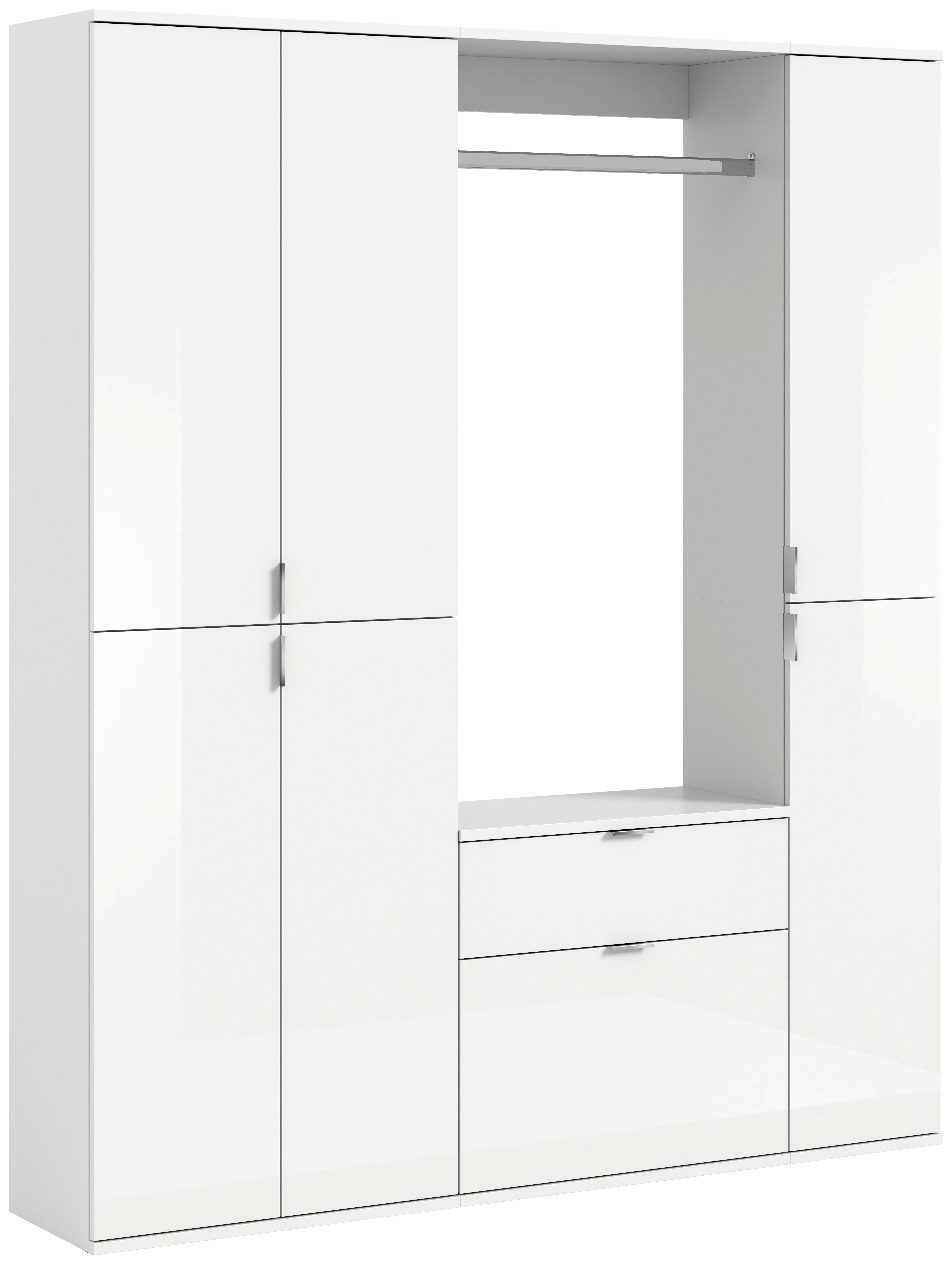 Garderobe Projekt X ca. 152x193 cm Weiß - Weiß Hochglanz, MODERN, Holzwerkstoff (152/193/34cm) - MID.YOU
