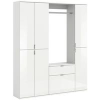 Garderobe Projekt X ca. 152x193 cm Weiß - Weiß Hochglanz, MODERN, Holzwerkstoff (152/193/34cm) - MID.YOU