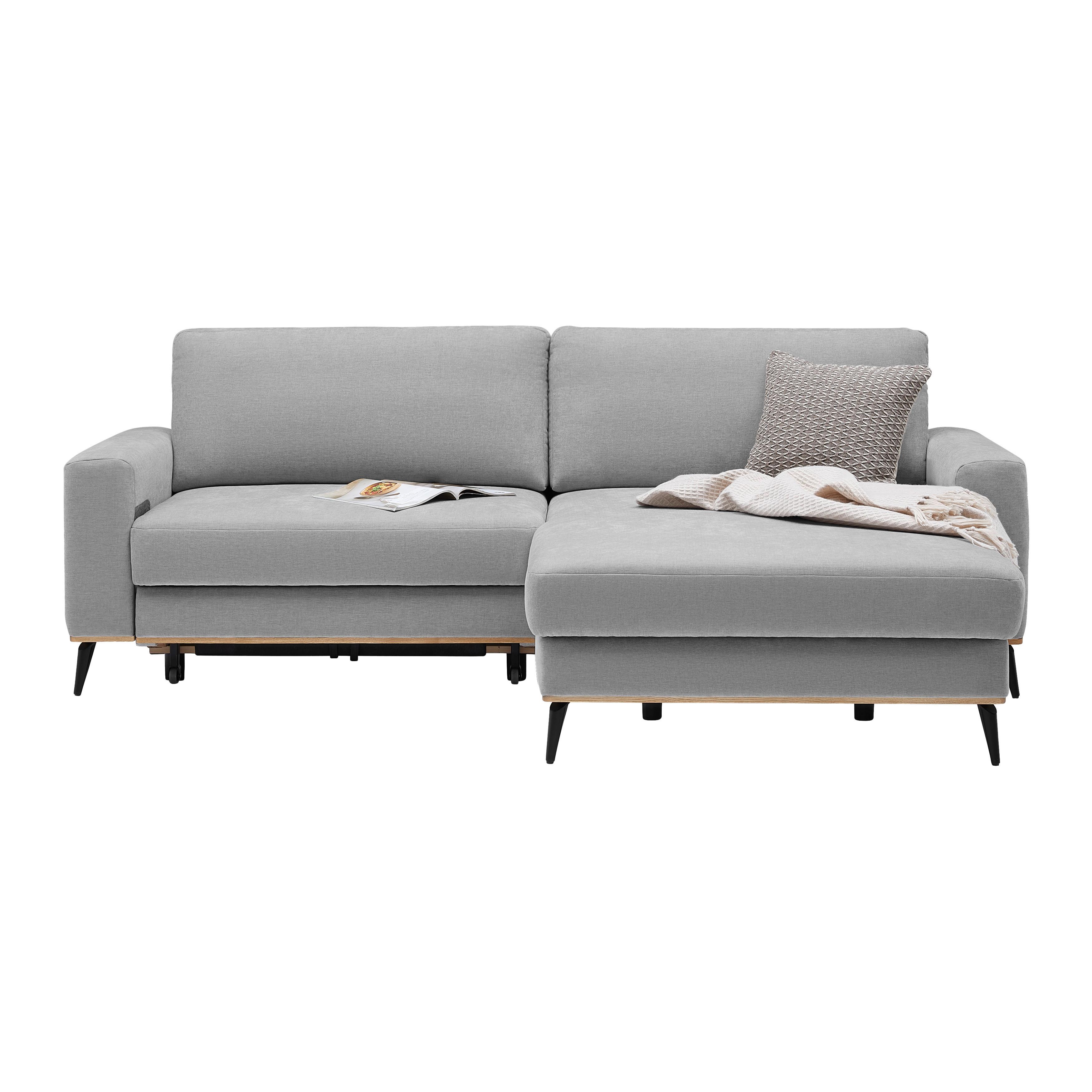 Sarokkanapé Romeo - szürke, Konventionell, textil/fa (234/87/167cm) - Zandiara