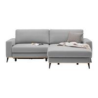 Wohnlandschaft Romeo Grau mit Bettfunktion - Schwarz/Grau, KONVENTIONELL, Holz/Textil (234/87/167cm) - Zandiara
