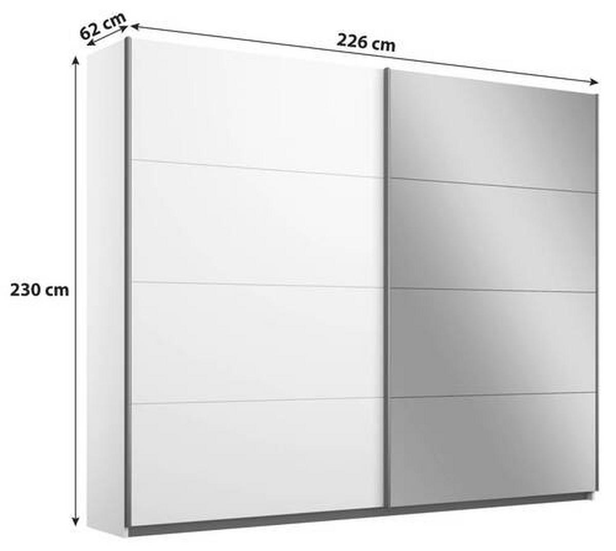 Ormar S Kliznim Vratima Belluno - bijela/boje aluminija, Moderno, drvni materijal/metal (226/230/62cm) - Modern Living