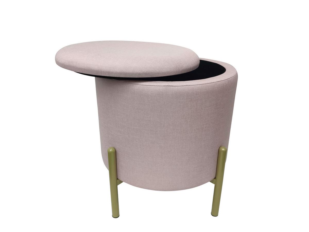 Hocker Logan Rosa Samt mit Stauraum - Goldfarben/Rosa, Design, Textil/Metall (36/40/36cm) - Echtwerk