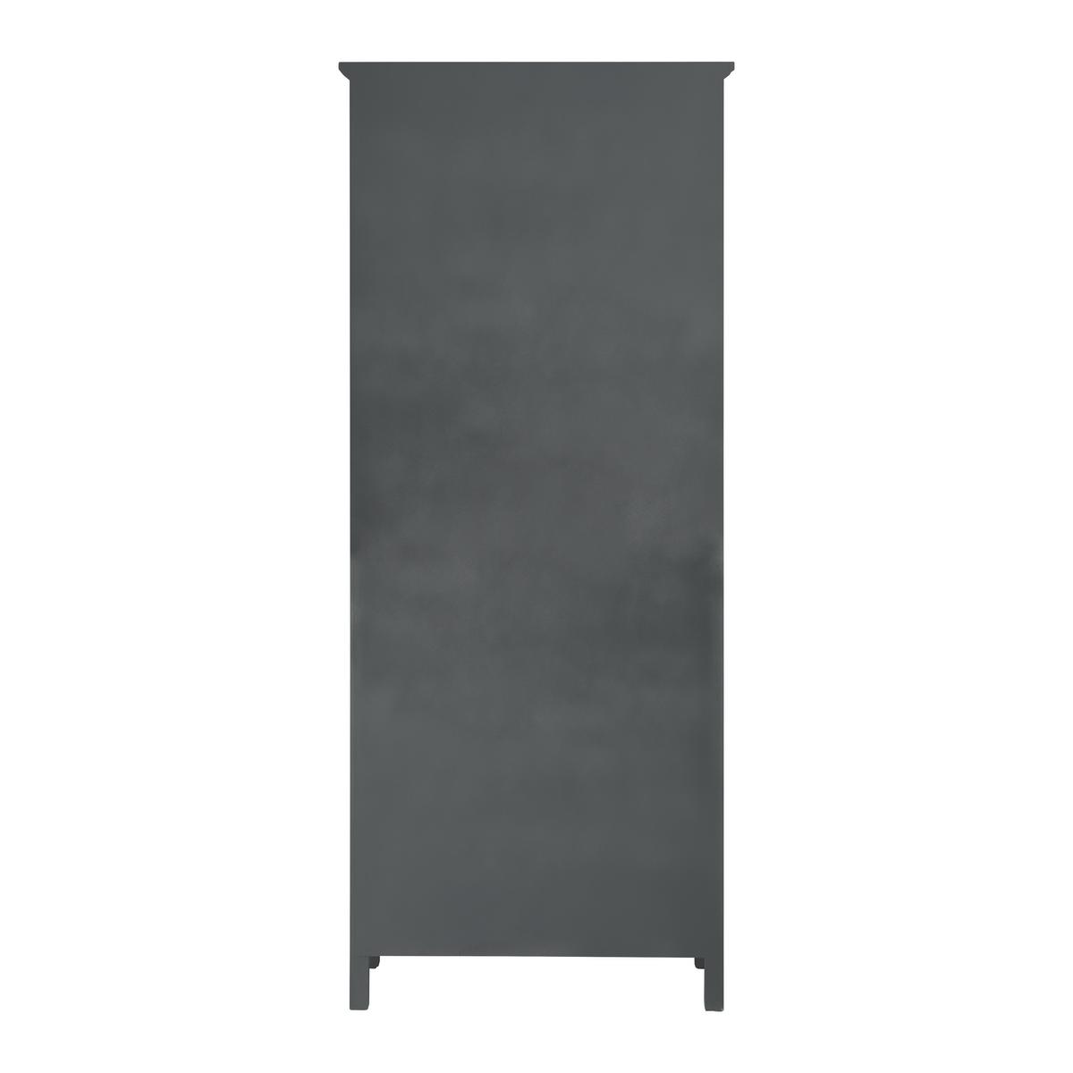 Vitrine Gitte Grau ca. 74x176x43 cm Kiefer - Grau, MODERN, Holz (74/176/33.5cm) - Bessagi Home